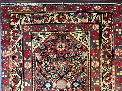 3x10 ft Signed 1940s Vintage Anatolian Runner Rug: Hand Knotted Wool Hallway Carpet, Authentic Village Weaving
