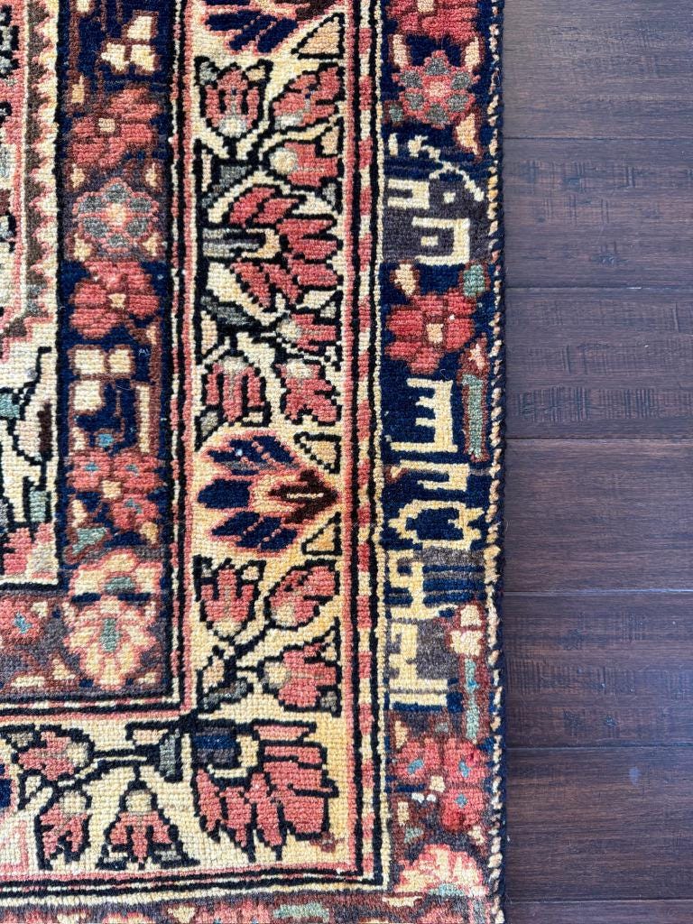 3x10 ft Signed 1940s Vintage Anatolian Runner Rug: Hand Knotted Wool Hallway Carpet, Authentic Village Weaving