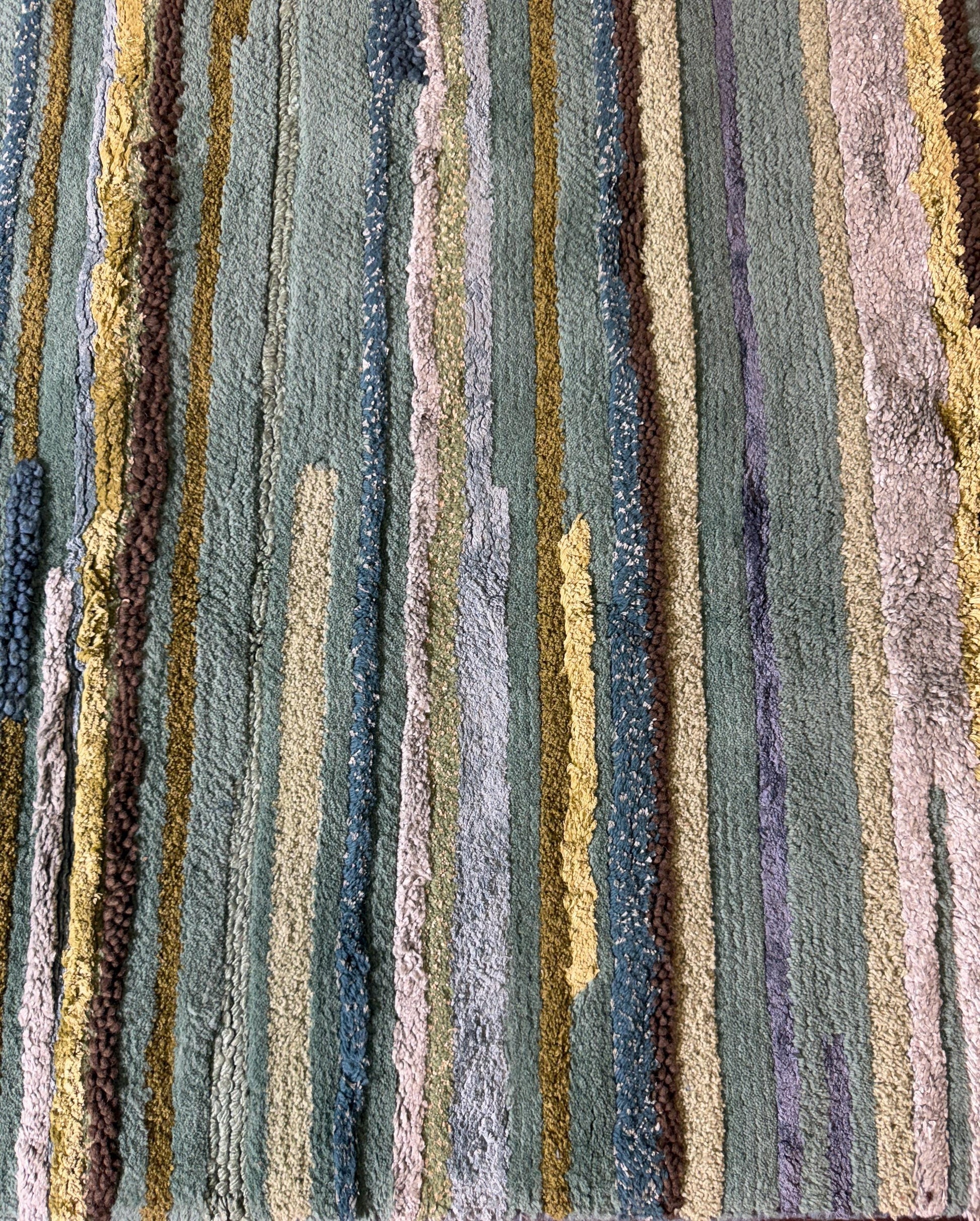 4.2x7.10 ft Oushak Anatolian Rug: Hand Knotted Wool Carpet