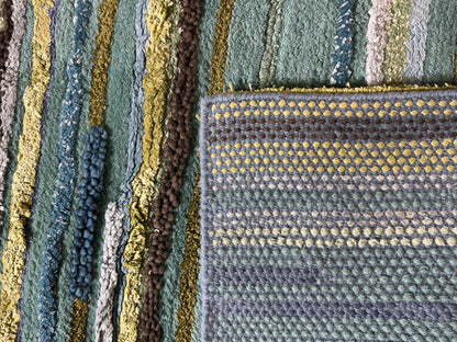 4.2x7.10 ft Oushak Anatolian Rug: Hand Knotted Wool Carpet