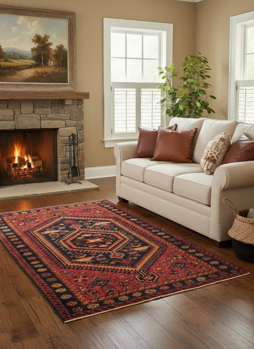 4.8x7 ft Geometric Village Rug, 1930s Vintage Hand Knotted Wool Carpet, Anatolian Oriental Area Rug