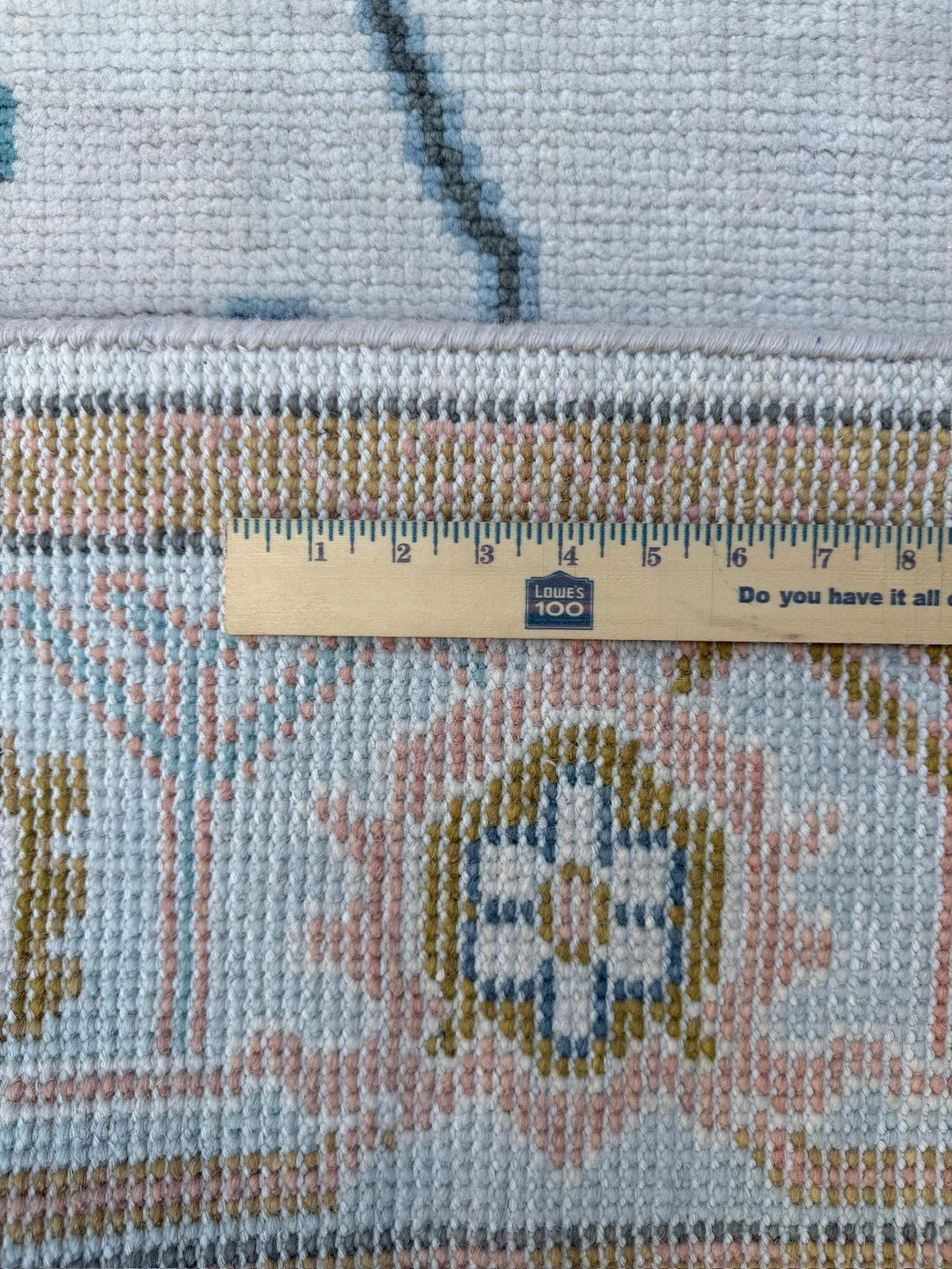6.2x9.3 ft Oushak Floral Hand Knotted Rug: Wool Area Carpet, Vibrant Transitional Design