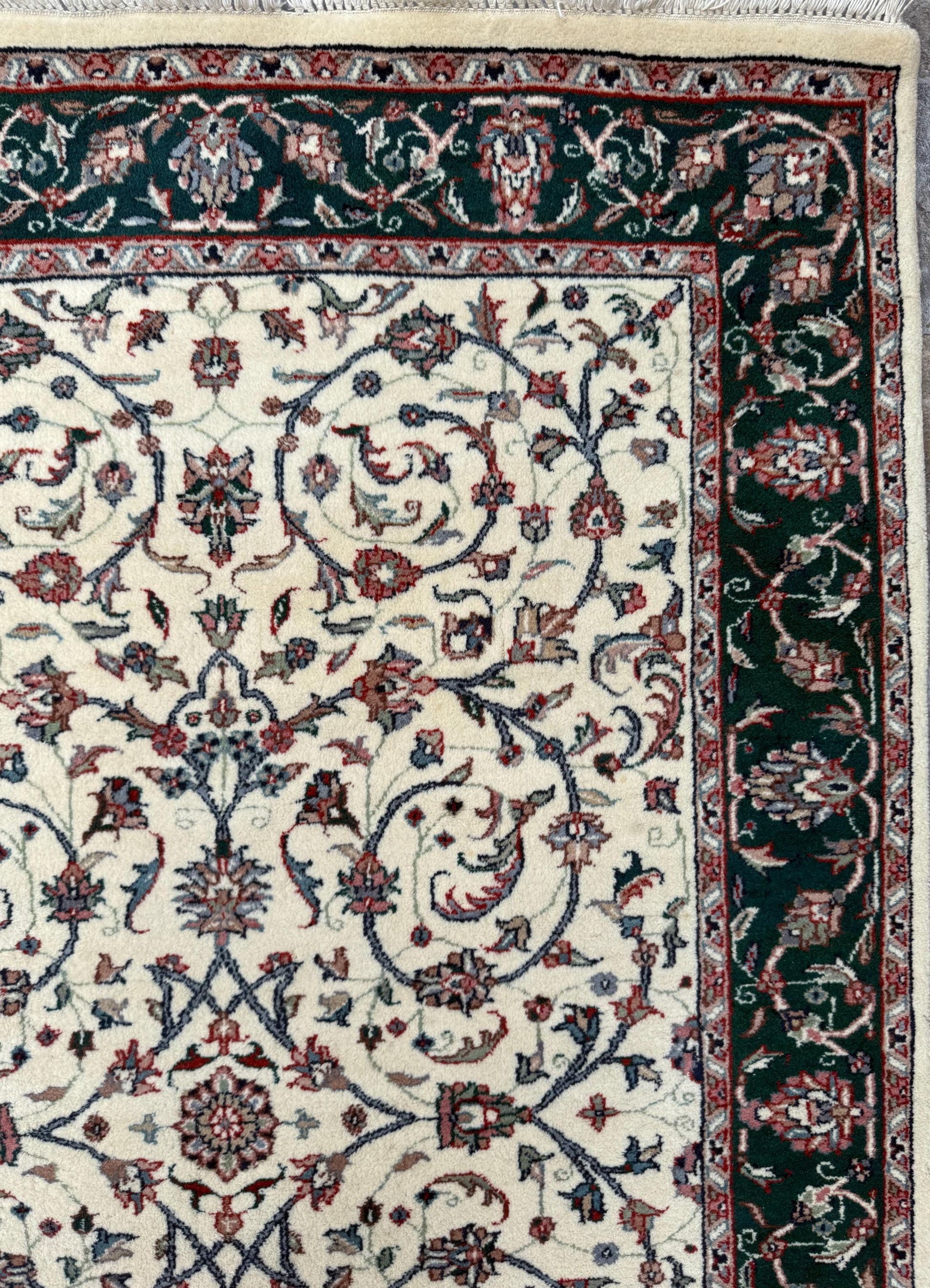 4x7 ft 1960s Vintage Hand-Knotted Wool Tabriz Rug: Oriental Carpet