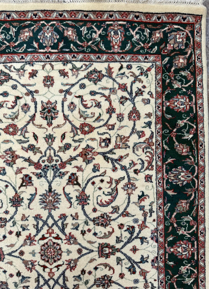 4x7 ft 1960s Vintage Hand-Knotted Wool Tabriz Rug: Oriental Carpet