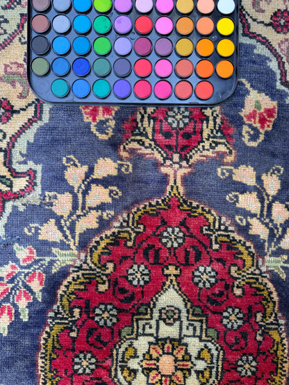 2x3.9 ft Vintage Village Rug: Hand-Knotted Wool Anatolian Carpet