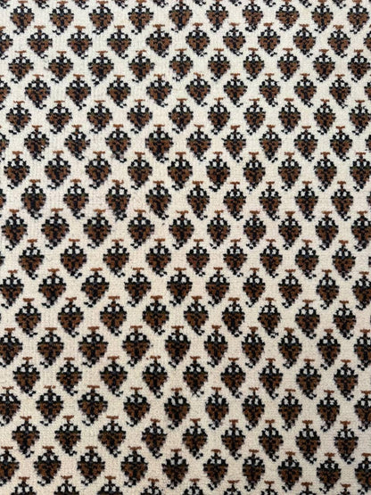 6x4 ft Badam Gul Mir 1990s Vintage Wool Rug: Hand Knotted Oriental Carpet, Geometric Tribal Area Accent
