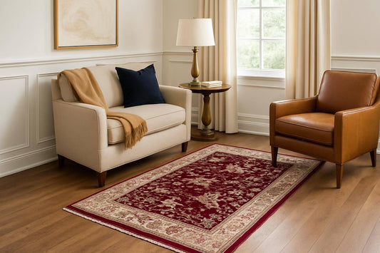 5x3 ft Signed Quomm Silk Rug: Hand Knotted Power Loomed Hunting Scene Carpet