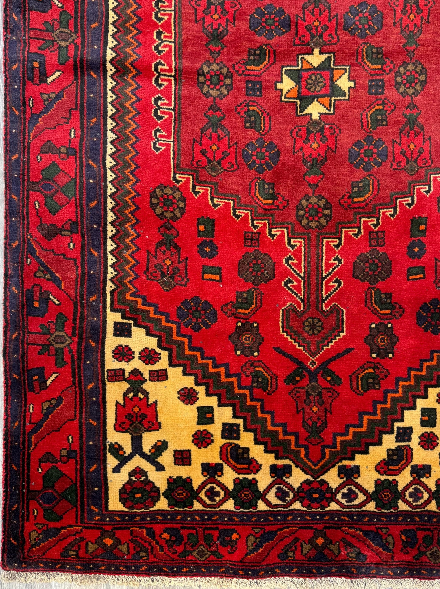 4 x 6.5 ft. Hand Knotted Turkish Wool Rug: 1930s Vintage Anatolian Geometric Carpet