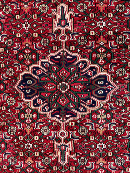 8x5 ft Vintage Bijar Tribal Wool Rug: 1950s Hand-Knotted Oriental Carpet