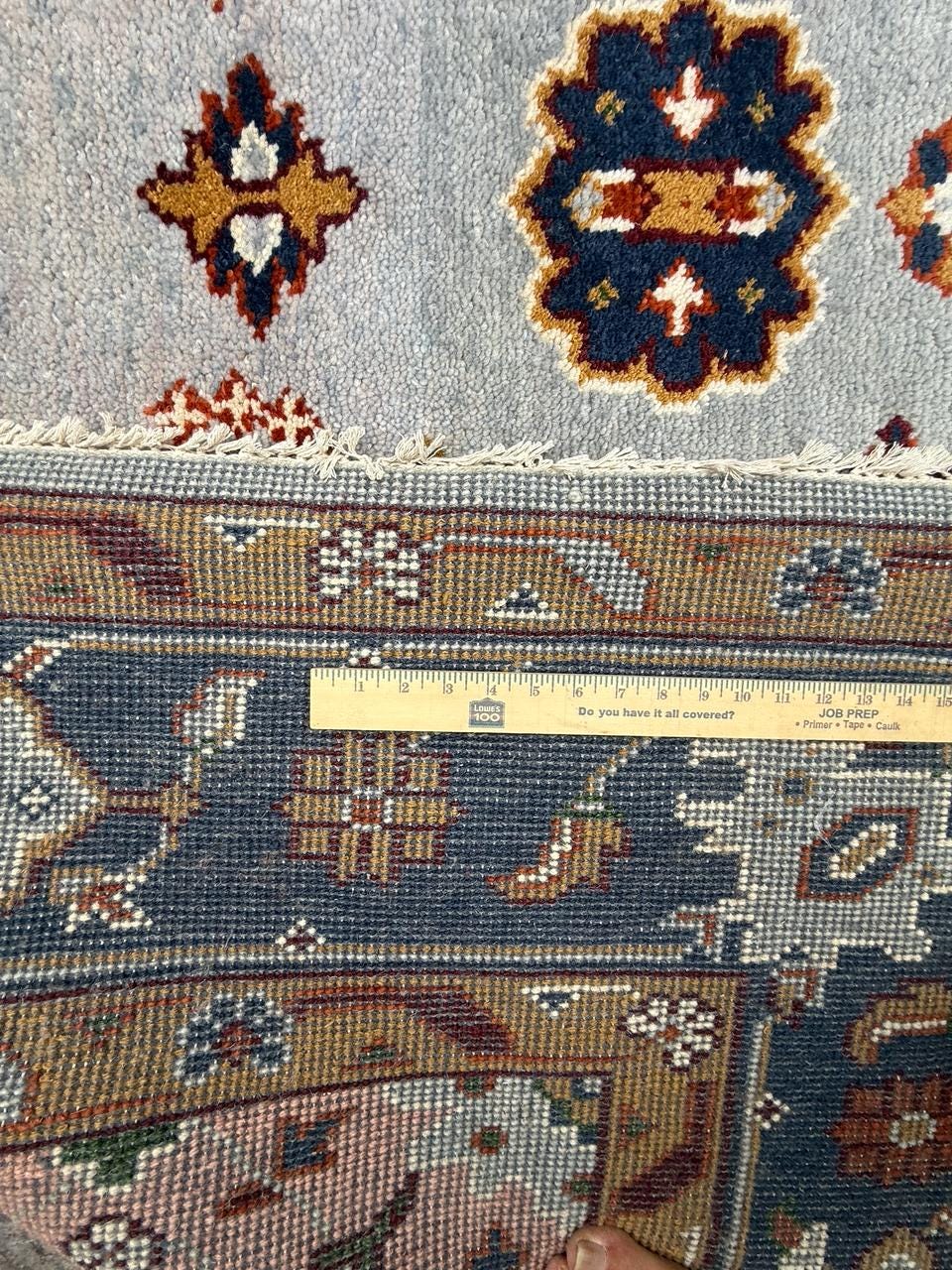 9.4x12 ft Ocean Blue Turkish Oushak Rug: Handmade Modern Multicolored Area Carpet, Contemporary Oriental Design