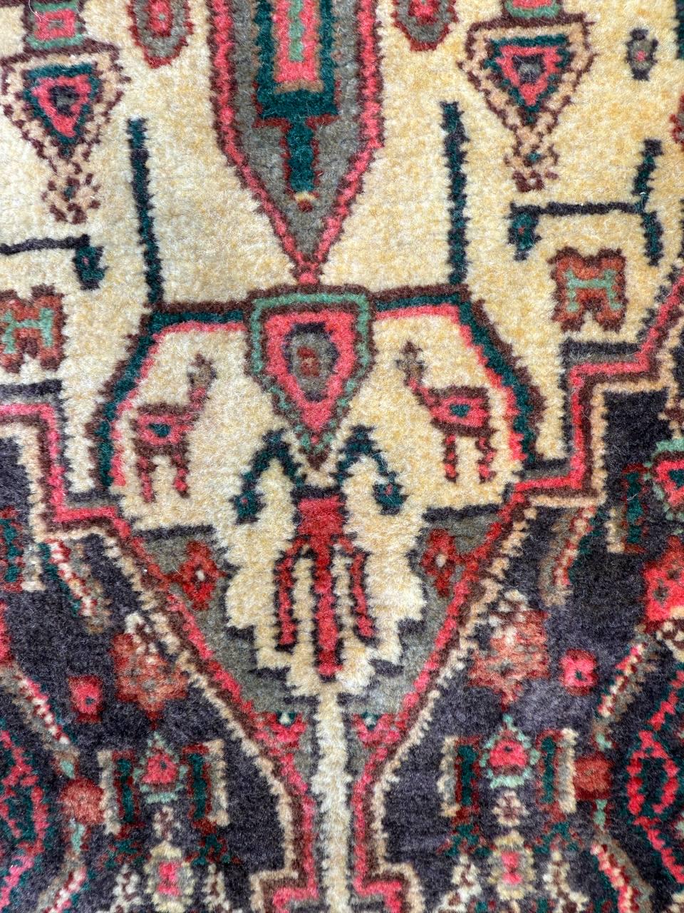 2x3 ft Vintage Anatolian Rug: 1930s Hand-Knotted Wool Geometric Carpet