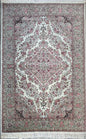 9x6 ft Tabrizz 1970s Vintage Silk Wool Rug: Hand Knotted Oriental Carpet, 400 KPSI