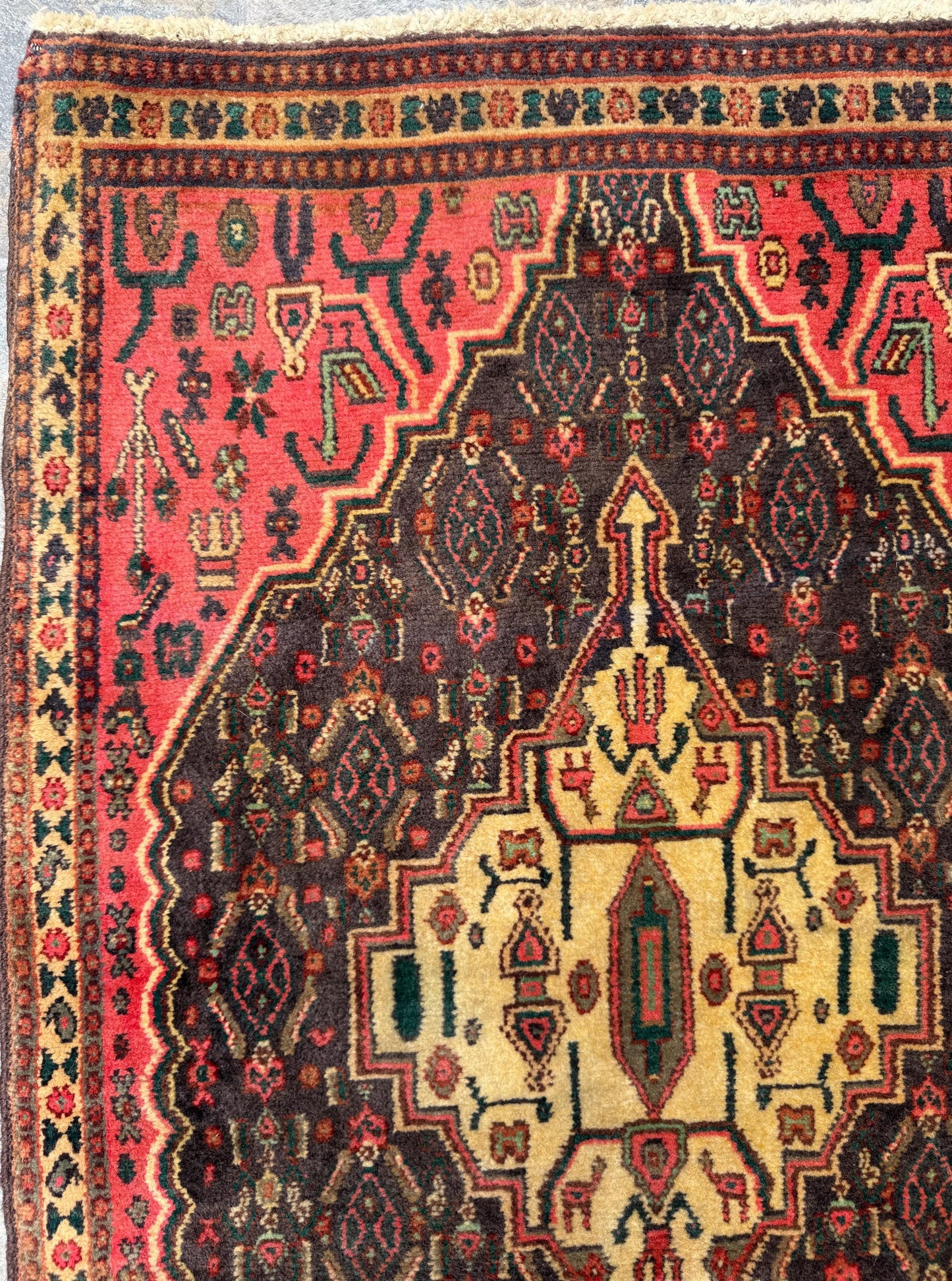 2x3 ft Vintage Anatolian Rug: 1930s Hand-Knotted Wool Geometric Carpet