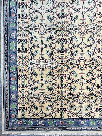 7x5 ft Vintage 1990s Qaisery Wool Rug, Hand Knotted Oriental Carpet, Geometric Anatolian Area Rug