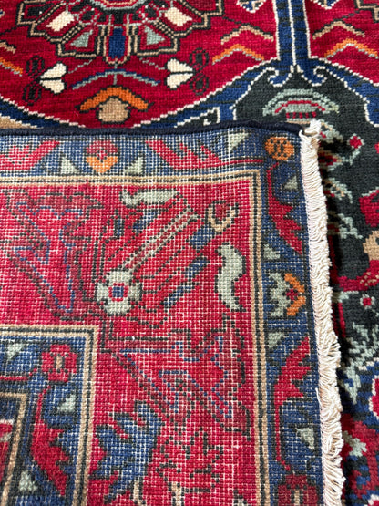 7x4 ft Vintage Hand-Knotted Hamidoun Rug: Bohemian Wool & Acrylic Carpet