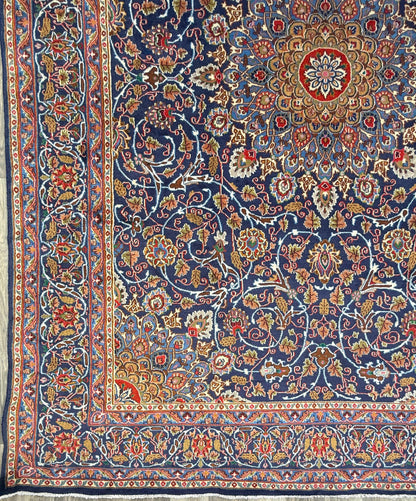 10x13 ft. 1960s Hand Knotted Kashmar Rug: Vintage Gonbad Wool Area Rug