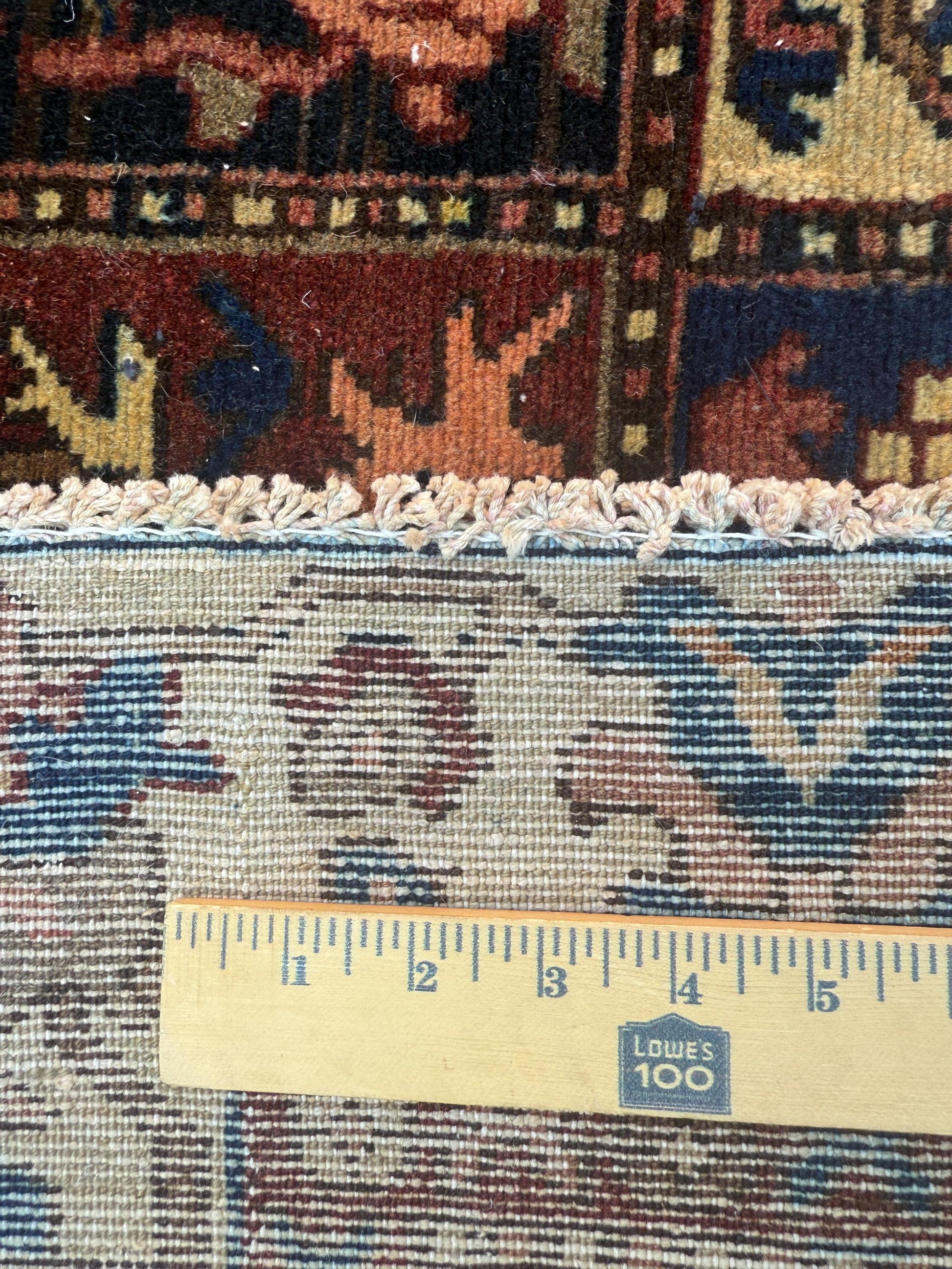 5x9 ft 1940s Bakhtiari Hand-Knotted Wool Rug Vintage Anatolian Geometric Carpet