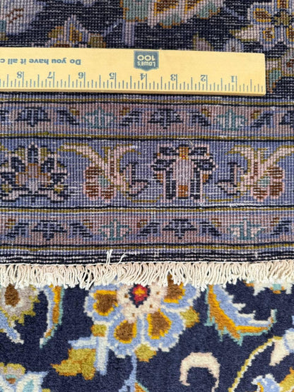 10x13.5 ft Signed Vintage 1970s Rug: Hand Knotted Wool Carpet, Bohemian Village Traditional Oriental Large Area Rug