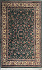 9x6 ft Vintage Tabriz Silk & Wool Rug: 1970s Hand-Knotted Oriental Carpet