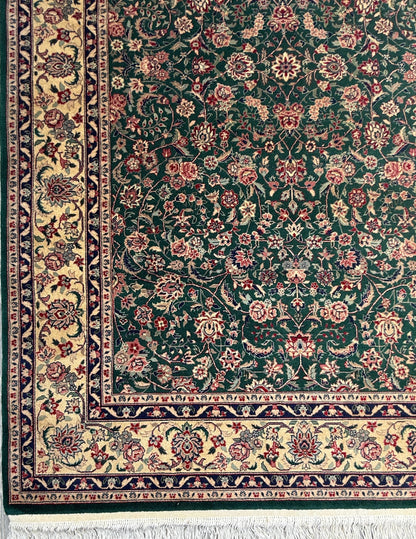 9x6 ft Vintage Tabriz Silk & Wool Rug: 1970s Hand-Knotted Oriental Carpet