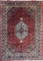 8x6 ft 1960s Vintage Wool Rug: Hand Knotted Bijar Tribal Oriental Carpet