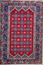 10x7 ft 1940s Hand-Knotted Caucasian Geometric Wool Rug: Vintage Tribal Design