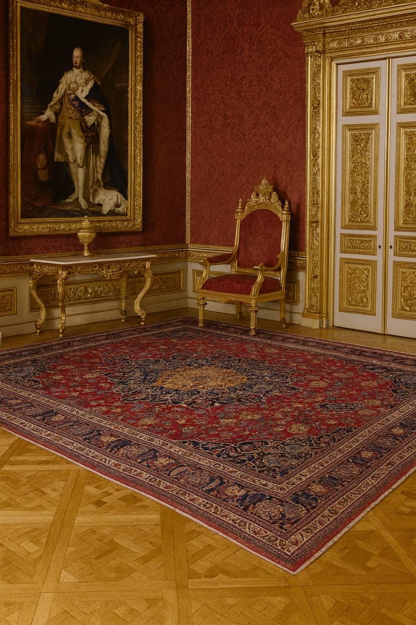 10x13.2 ft Signed 1940s Vintage Tabriz Rug: Royal Design Bohemian Hand Knotted Wool Oriental Large Carpet