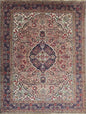8.4x11.5 ft. Vintage 1940s Kashan Royal Design Rug: Hand Knotted Wool Oriental Bohemian Large Carpet