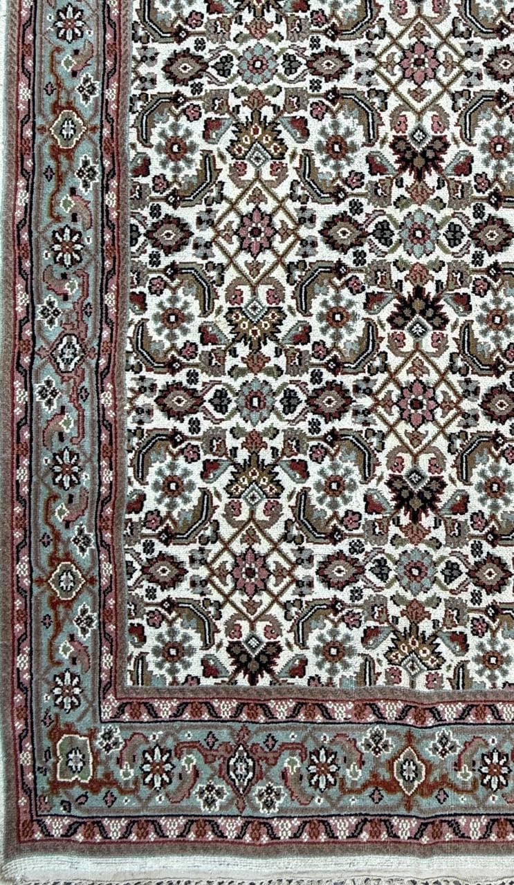 6x4 ft Vintage Bijour 1980s Tribal Wool Rug: Hand Knotted Oriental Geometric Area Carpet