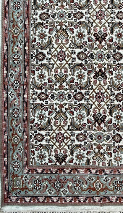 6x4 ft Vintage Bijour 1980s Tribal Wool Rug: Hand Knotted Oriental Geometric Area Carpet