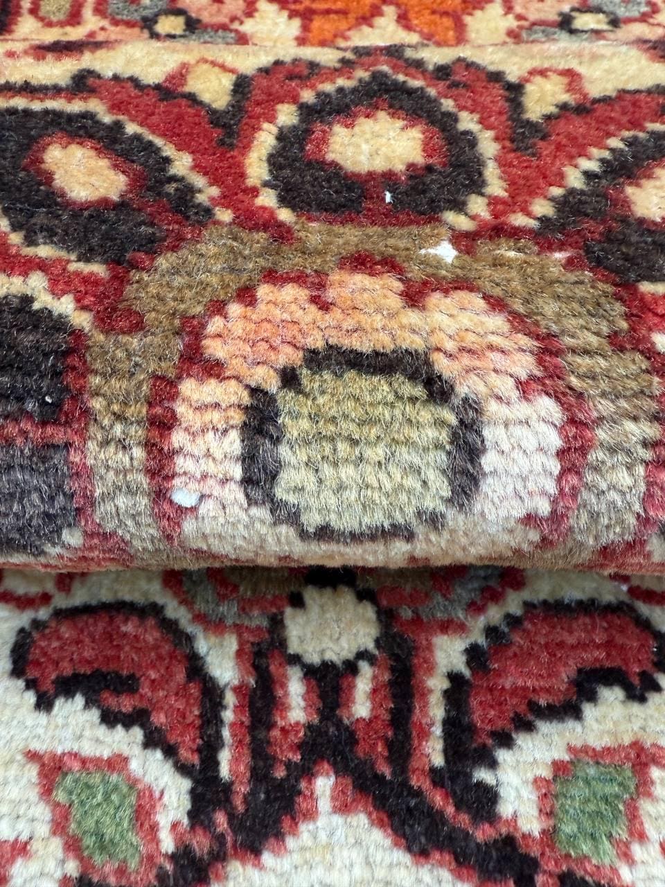 1930s Turkish Village Rug: Hand-Knotted Wool Geometric Accent Carpet 2.1x3.1 ft