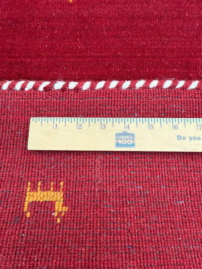 2x3 ft Bohemian Gabbeh Rug, New Hand Made Gabbeh Contemporary Wool Oriental Small Area Carpet