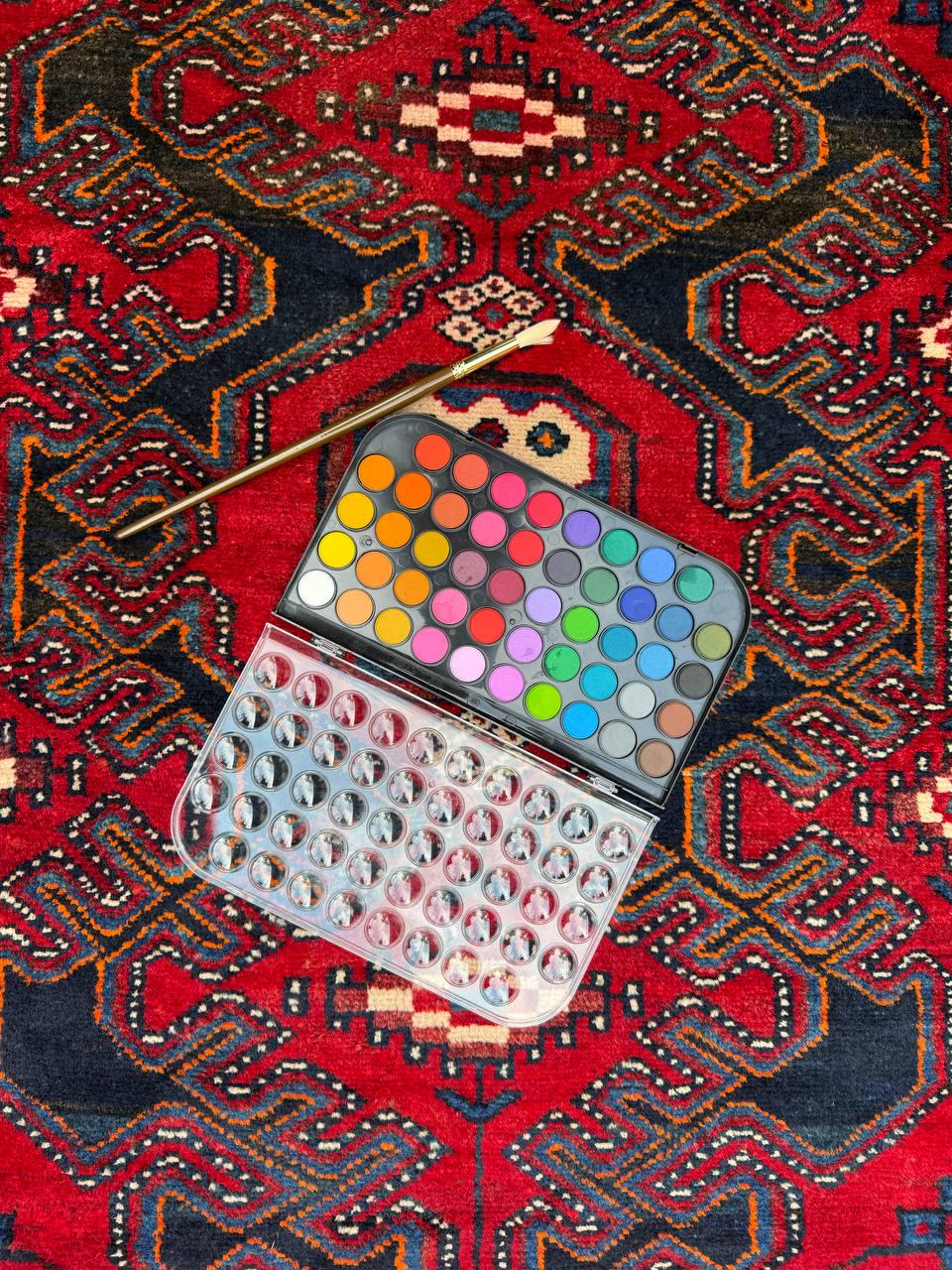 4x3 ft Vintage 1950s Hamadan/Qashqai Wool Rug: Hand Knotted Carpet, Geometric Accent