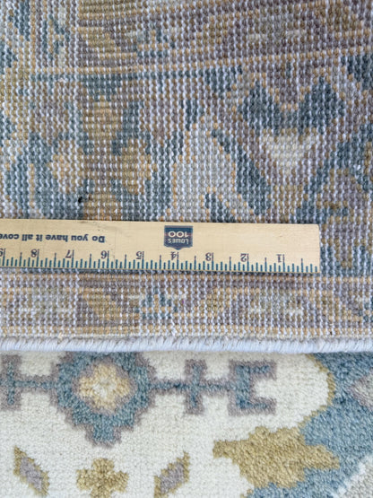 4x6 ft Hand-knotted Oushak Turkish Rug: Modern-Style Wool Carpet