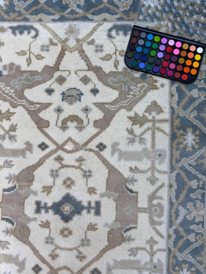 4x6 ft Handmade Oushak Wool Rug: Modern Bohemian Decor