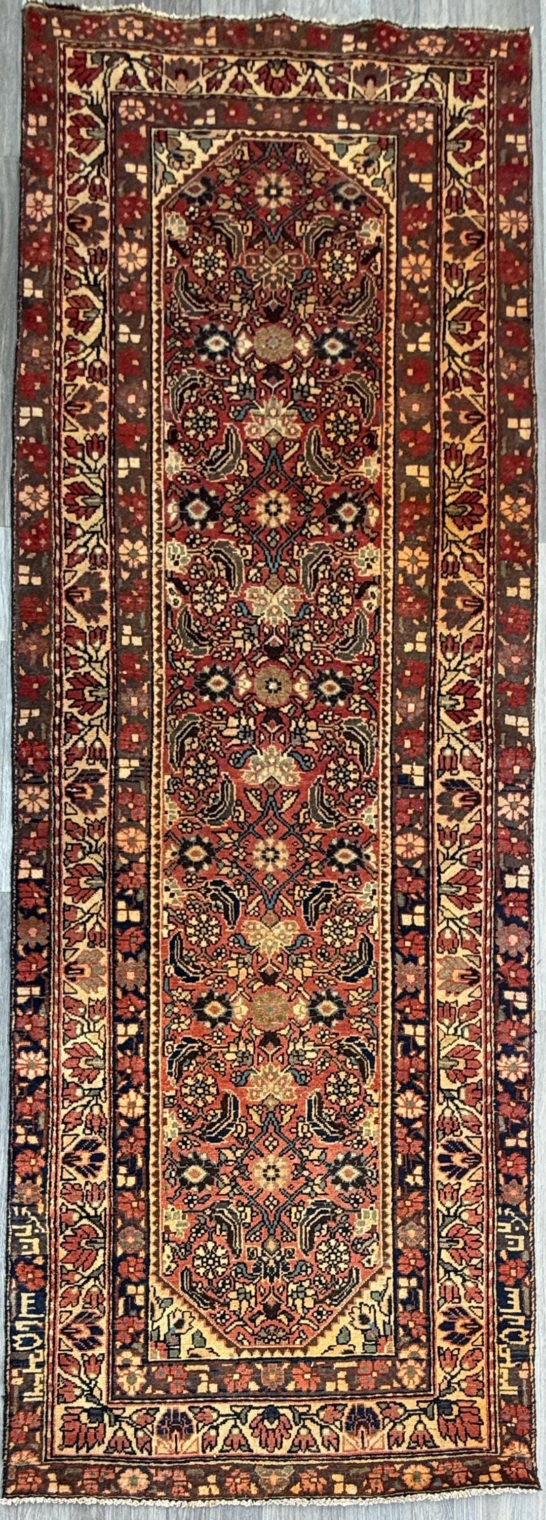 3x10 ft Signed 1940s Vintage Anatolian Runner Rug: Hand Knotted Wool Hallway Carpet, Authentic Village Weaving