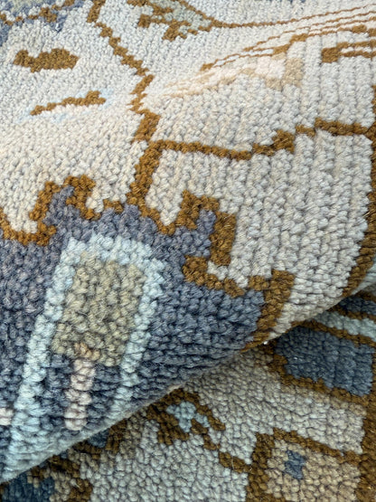 5x7.9 ft Wool Rug: Vintage-Style Kazak Geometric Area Carpet