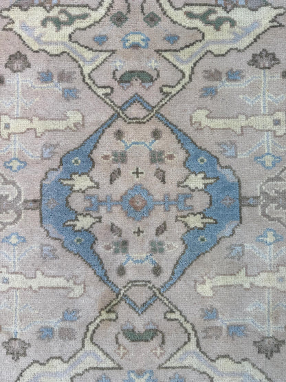 4x6 ft Anatolian Hand-Knotted Oushak Rug: Bohemian Wool Carpet