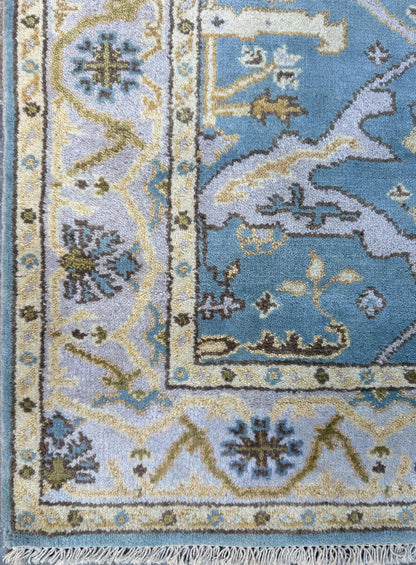 4x6 ft. Hand-Knotted Vintage Turkish Oushak Rug: Boho Wool Area Carpet