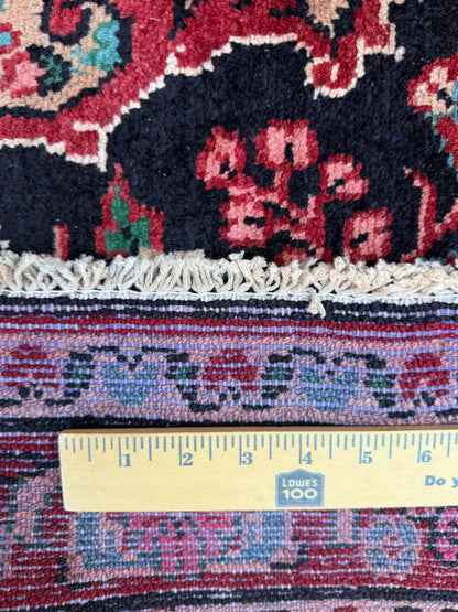3.6x11 ft Vintage 1930s Runner Rug: Hand Knotted Wool Anatolian Tribal Carpet