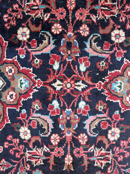 3.6x11 ft Vintage 1930s Runner Rug: Hand Knotted Wool Anatolian Tribal Carpet