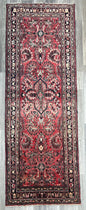 3.5x9.1 ft Vintage 1930s Rug: Authentic Anatolian Tribal Runner, Hand Knotted Wool Geometric Village Carpet