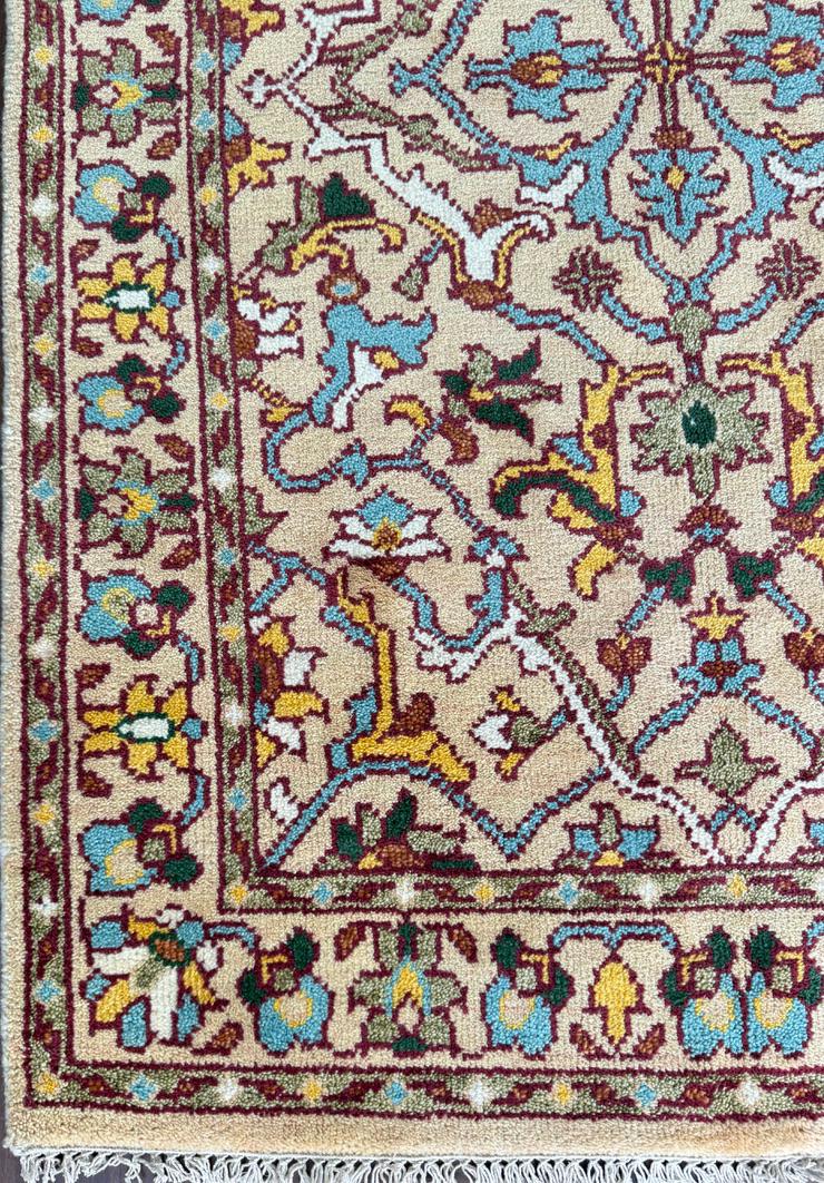 4x6 ft Hand-Knotted Oushak Rug: Wool, Geometric Boho