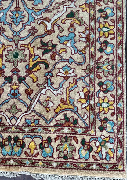 4x6 ft Hand-Knotted Oushak Rug: Wool, Geometric Boho