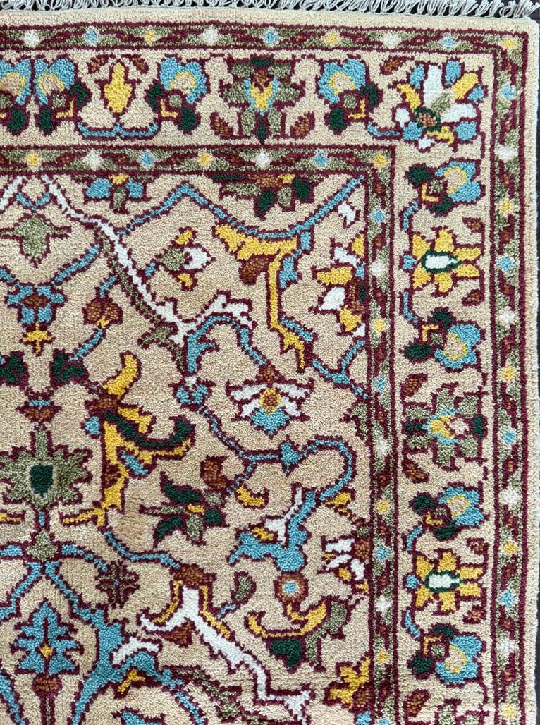 4x6 ft Hand-Knotted Oushak Rug: Wool, Geometric Boho