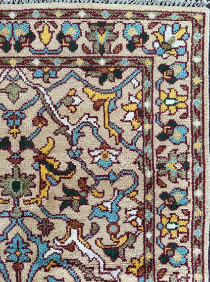 4x6 ft Hand-Knotted Oushak Rug: Wool, Geometric Boho