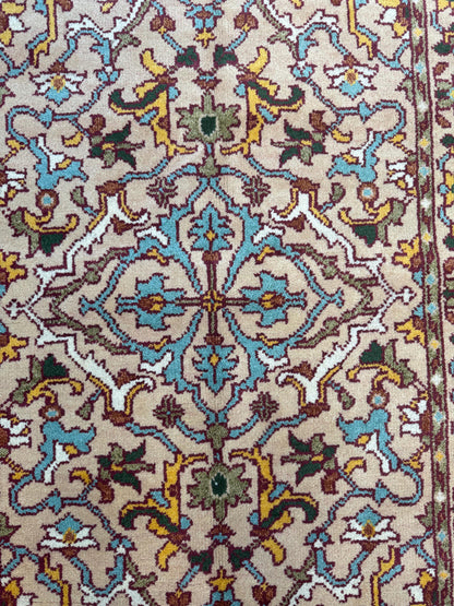 4x6 ft Hand-Knotted Oushak Rug: Wool, Geometric Boho