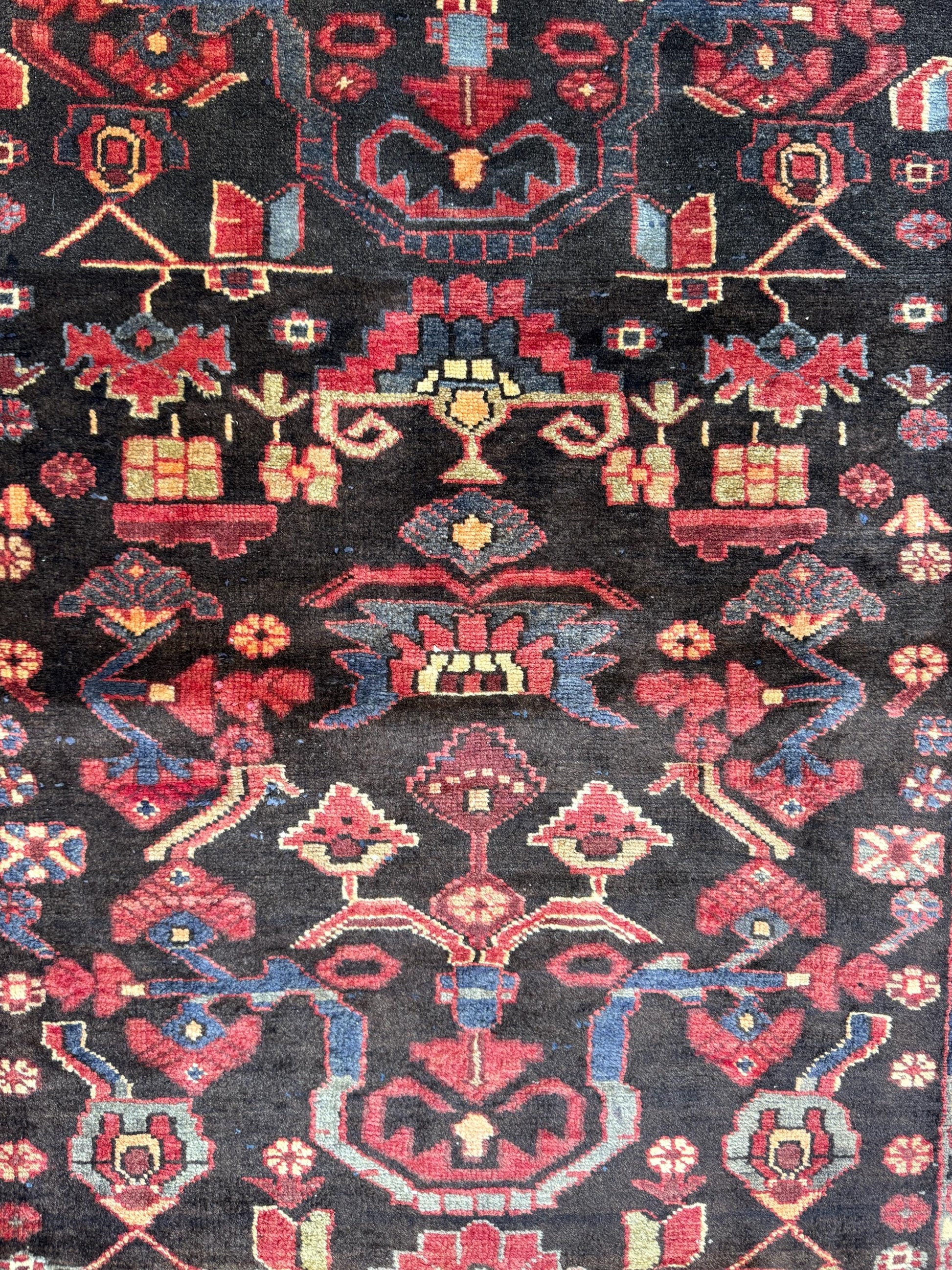 Signed Vintage Turkish Rug: 1920s Anatolian Tribal Wool Carpet