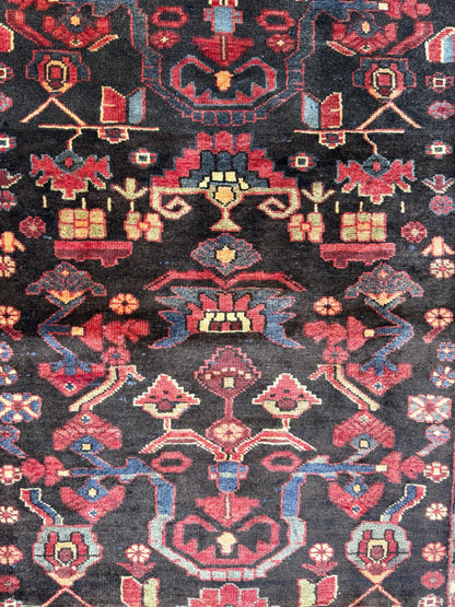 Signed Vintage Turkish Rug: 1920s Anatolian Tribal Wool Carpet