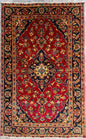 3x4 ft Vintage Wool Rug: 1930s Hand-Knotted Geometric Farmhouse Accent